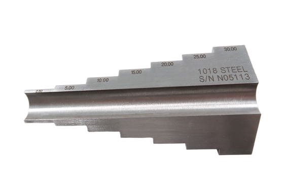 7 Step Pipe Test Block/ Circular Tube Stepped Block, 2.5-30mm 1018 Carbon Steel