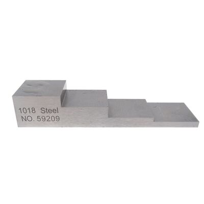 Blok kalibracji ultradźwiękowej 4 stopni o grubości 3-5-10-15 mm w stali 1018 do testowania ultradźwiękowego