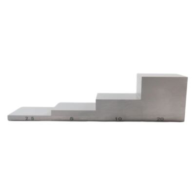 6063 Blok kalibracyjny aluminiowy o grubości 2,5-5-10-20 mm do badań ultradźwiękowych